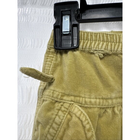 Oilily Velvet Pants Girls 104 (4) Green Flare Embroidered Y2K Hippie Cargo Soft - Picture 8 of 14